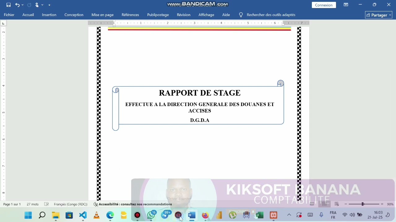 Formation complète sur WORD : Création d'une page de garde sur WORD 