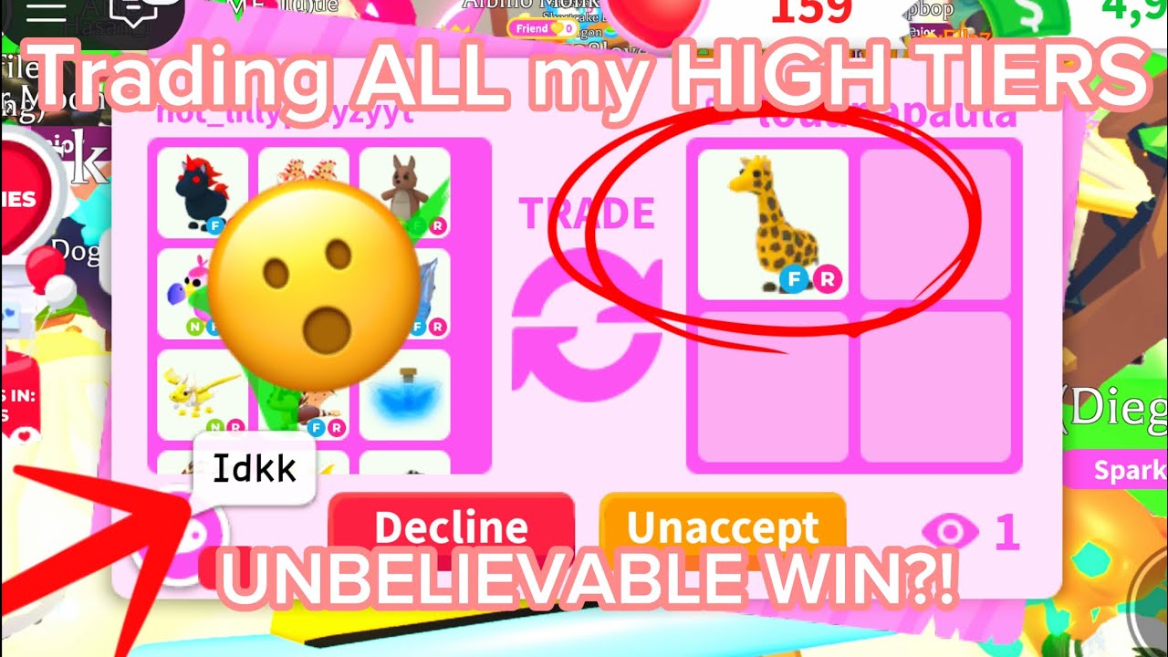 TRADING UNTIL I HAVE NO HIGH TIERS! Successful Trades! High Tier trading! Adopt me Trading!