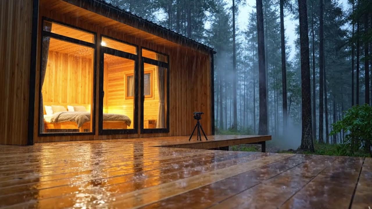 🔴 LIVE Warm Cabin Window & Rain Sounds – The Ultimate Comfort Night