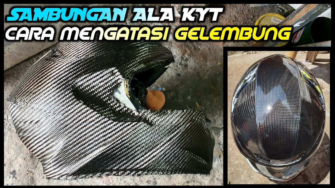 SKINING CARBON FIBER HELM , Sambungan tanpa smoke & cara mengatasi buih epoxy resin