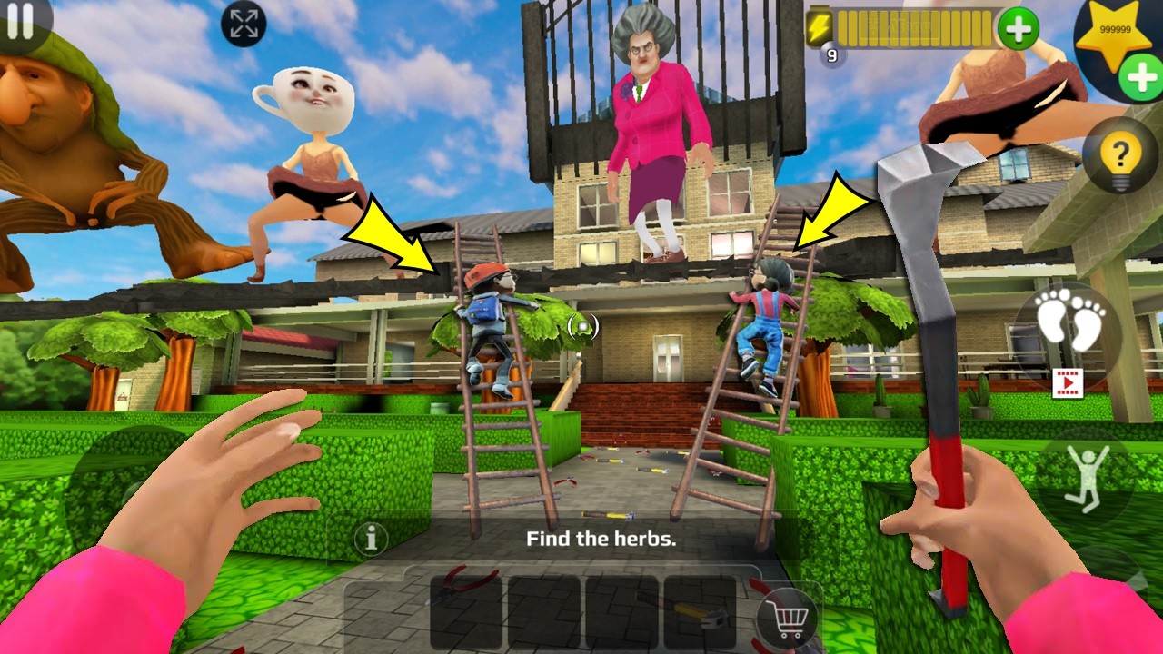 Scary Teacher 3D - troll Miss T so many ladder and traps(Mod menu) gameplay part5578 #scaryteacher3d