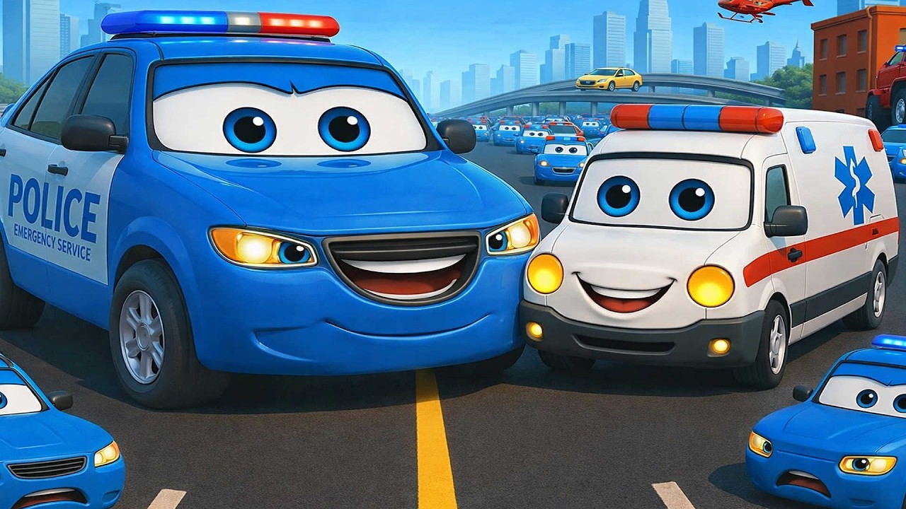 Police and Ambulance Take the Lead 🚓🚑|  Team Up for Emergency | Rescue Vehicles Animation