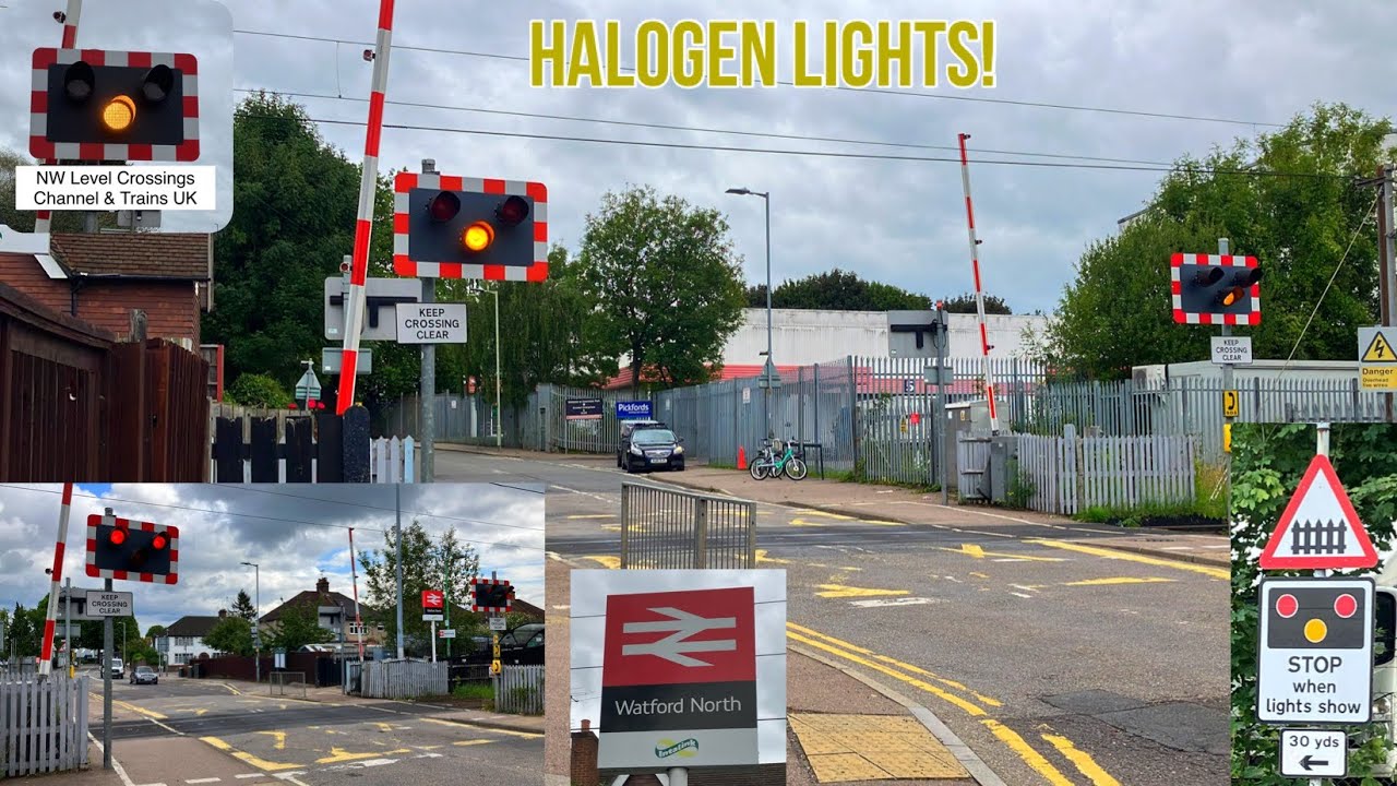 (Halogen Lights & Broken Barrier Lights) Watford North Level Crossing, Hertfordshire