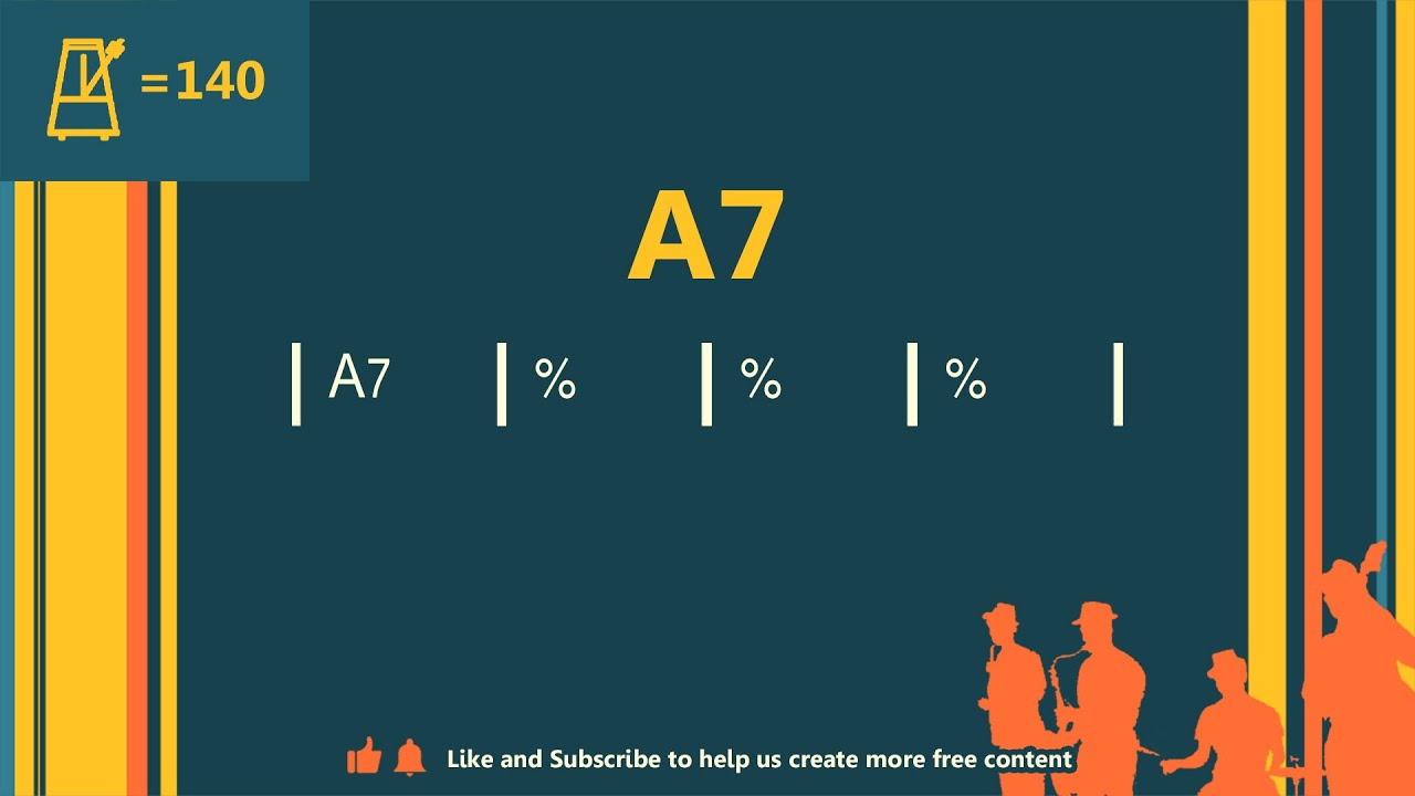 A7 (200 bpm) Medium Up tempo Jazz Backing Track / Single Chord Vamp Play Along