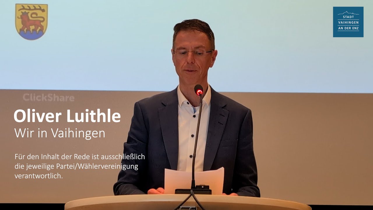 Haushaltsrede Wir in Vaihingen: Oliver Luithle