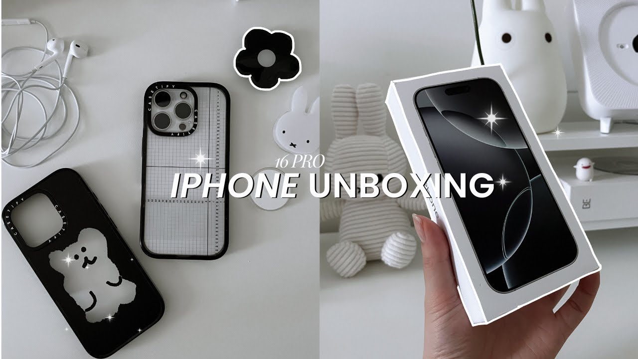 iphone 16 pro white titanium unboxing 🦢 ‧₊˚🤍 (because I don't like how the iphone 17 looks)