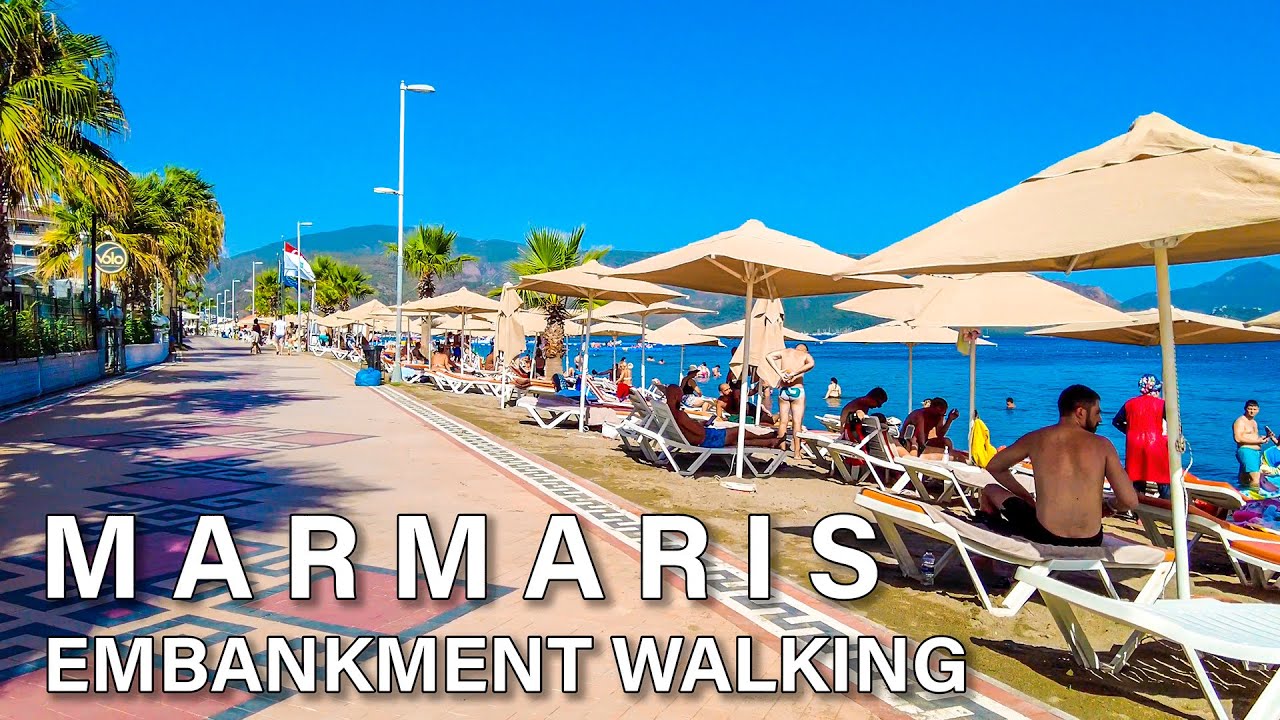Marmaris Turkey Embankment Walking Tour 4K