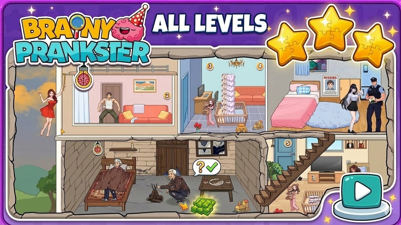 Brainy Prankster All Levels 1-104 | Complete Walkthrough & Solutions! 🎯