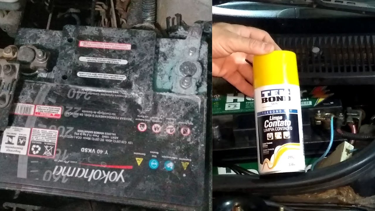 Bateria com Zinabre nos polos - Limpa Contatos Tek Bond