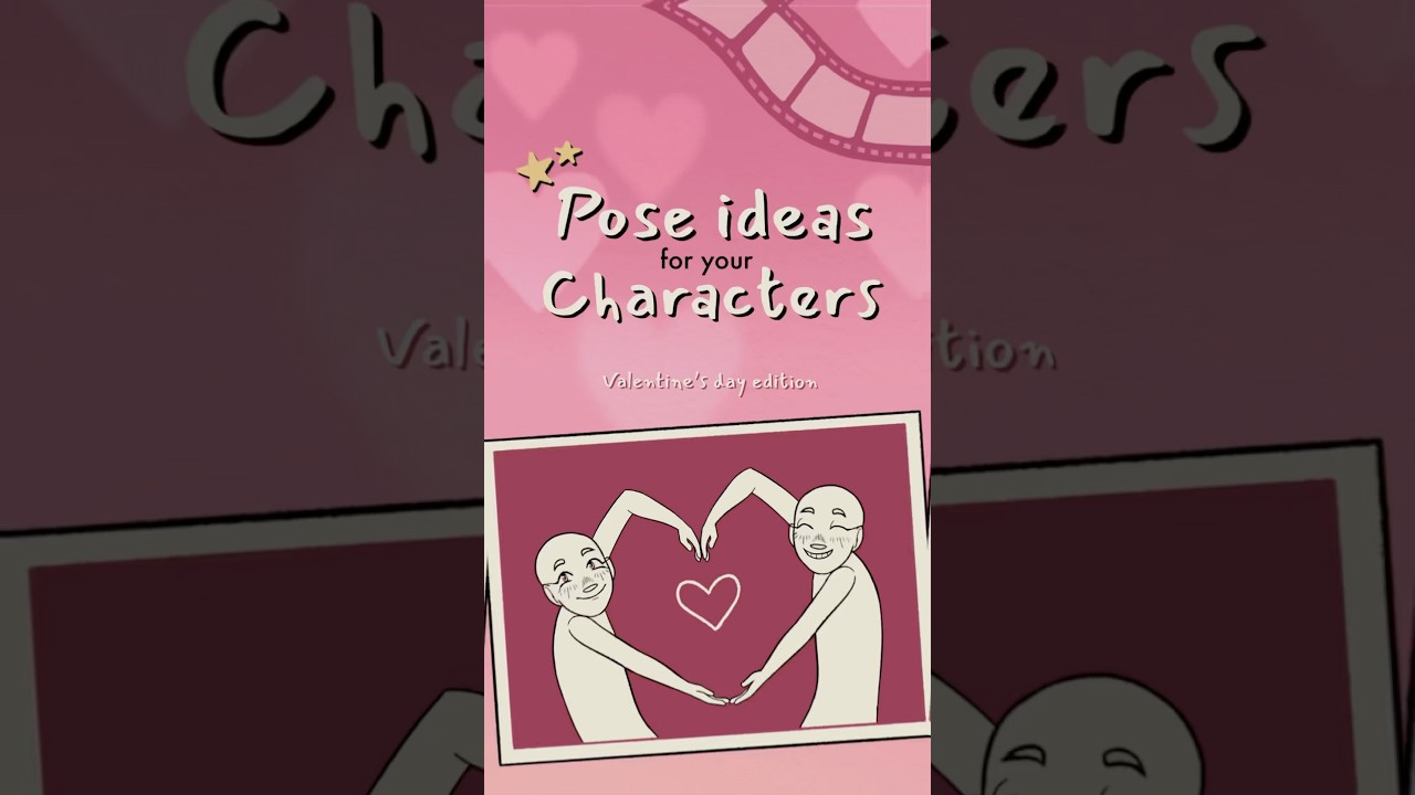 pose ideas for your characters: valentine&rsquo;s day edition 🌷🩷 #originalcharacter #oc #ocs #art #ych