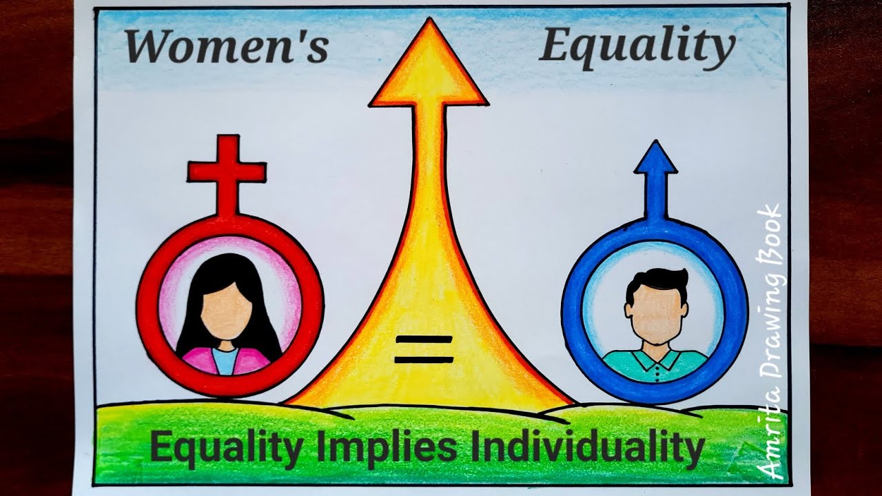 Womens Equality Day Drawing easy | Womens Equality Day poster drawing | Gender Equality Drawing easy