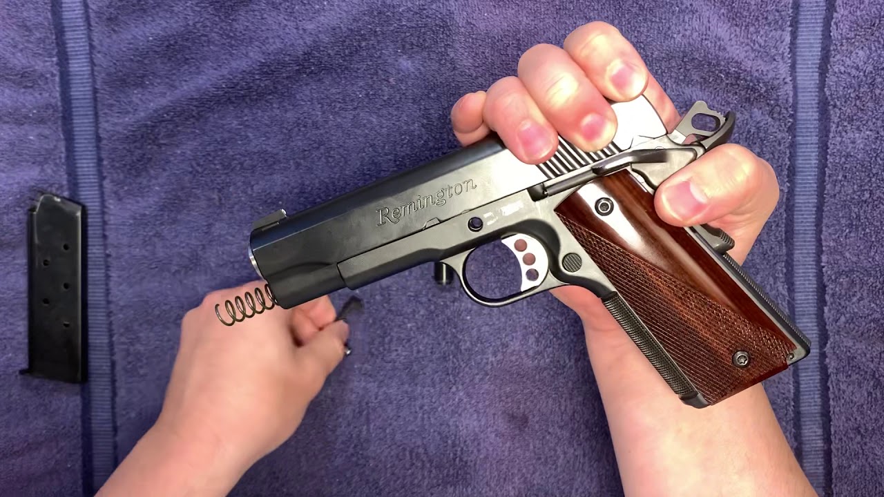 Разборка пистолета 1911: сначала втулка или сначала фиксатор затвора