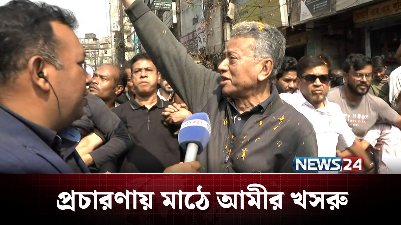 নির্বাচনী প্রচারণায় মাঠে আমীর খসরু | BD Politics | NEWS24