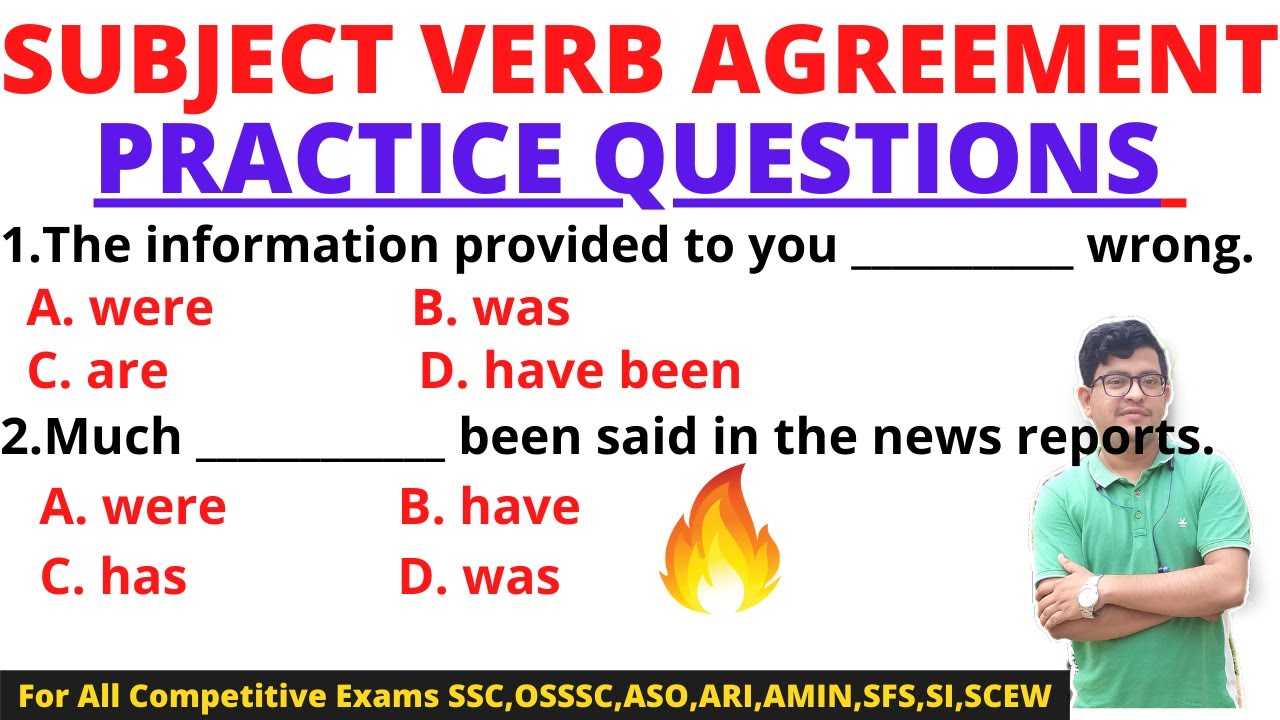 Verb Agreement Important Questions|English Grammar Practice Questions|Fill in the blank|Chinmaya Sir