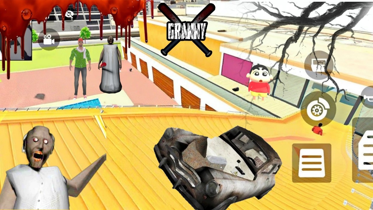 💥 Granny Mega Ramp challange 😱? | Shinchan Shocked 😲 indian theft auto simulator
