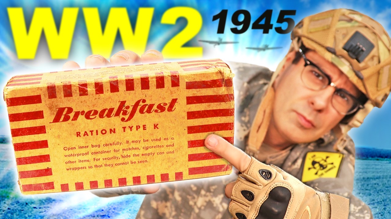 Probando RACIÓN MILITAR de DESAYUNO de 1945 de USA | MRE Ración K - WW2