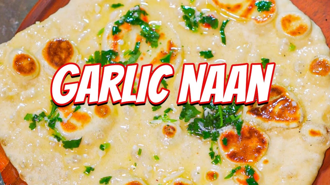 Fluffy naan with garlic cilantro butter