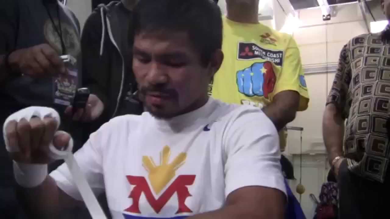 Manny Pacquiao Answers Questions While Wrapping His Own Hands!