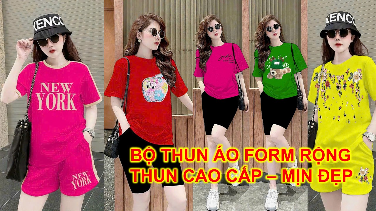 50 Kiểu Đồ Bộ Thun Mặc Nhà Form Rộng | Đồ Bộ Nữ Cotton 100% Mềm Mịn, Thời Trang năng động trẻ trung