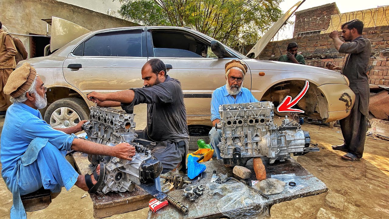 The highly skilled man did unbelievable restoration of a scrub 4 cylinder engine suzuki Baleno 1298c