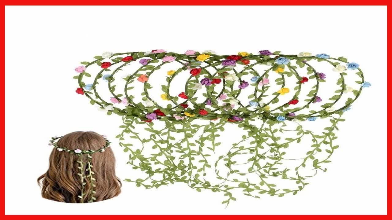 Kaptin Multicolor Flower Crown Headband, Women Girl Fashion Floral Crown Garland Headbands