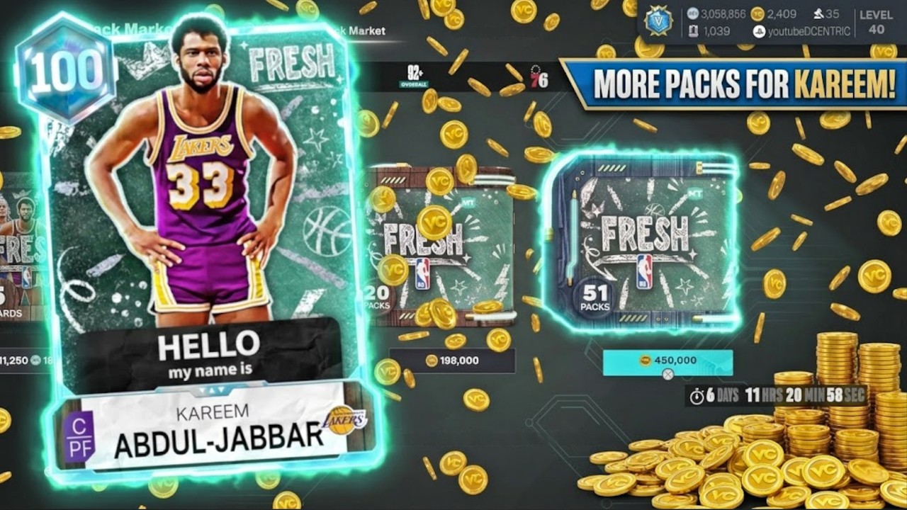 450K VC PACK OPENING GOING FOR 100 KAREEM ABDUL JABBAR! NBA 2k26 Myteam LIVE | WHAT IS SLEEP?  💤
