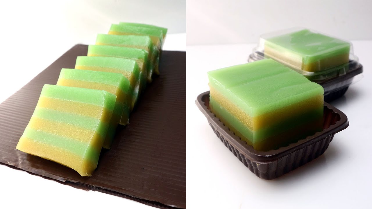 RESEP KUE LAPIS UBI DAN PANDAN // STEAMED SWEET POTATO AND PANDAN LAYER CAKE RECIPE
