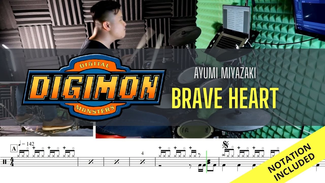Digimon Adventure OST| Ayumi Miyazaki| Brave Heart| Drum Cover| Raymond Goh