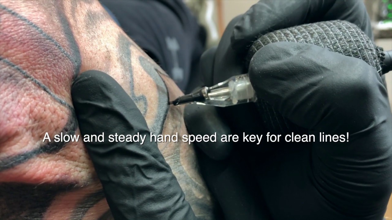 HOW TO TATTOO: HOW TO TATTOO LINES, HOW TO LINE WITH BIG AND SMALL LINER NEEDLES