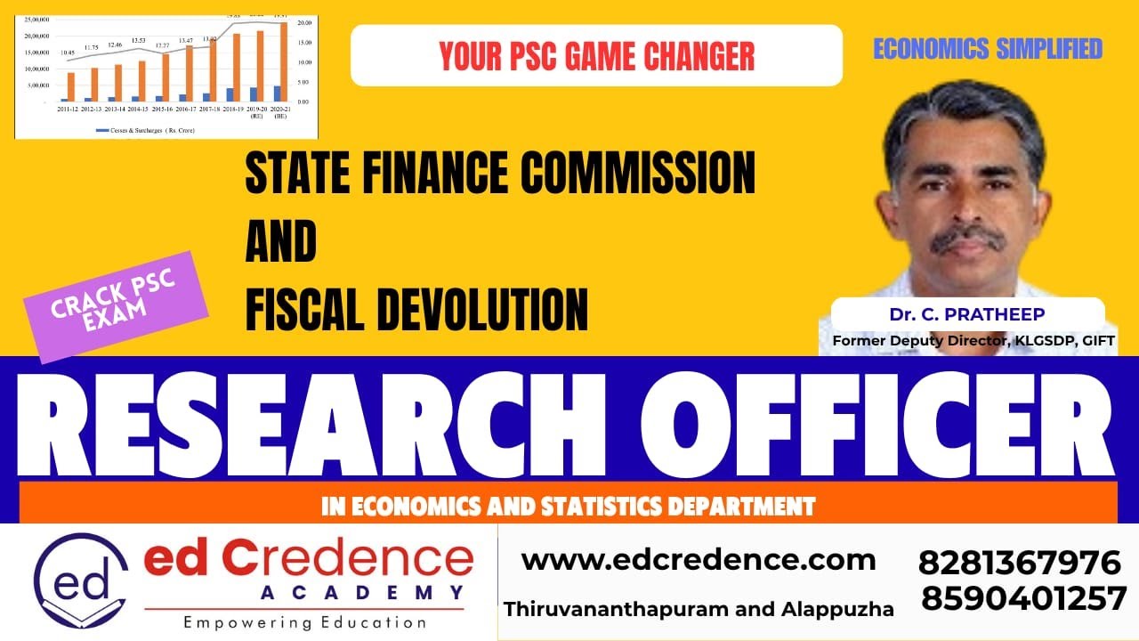 Research Officer, Economics and Statistics, Fiscal devolution, State Finance Commission, Pratheep