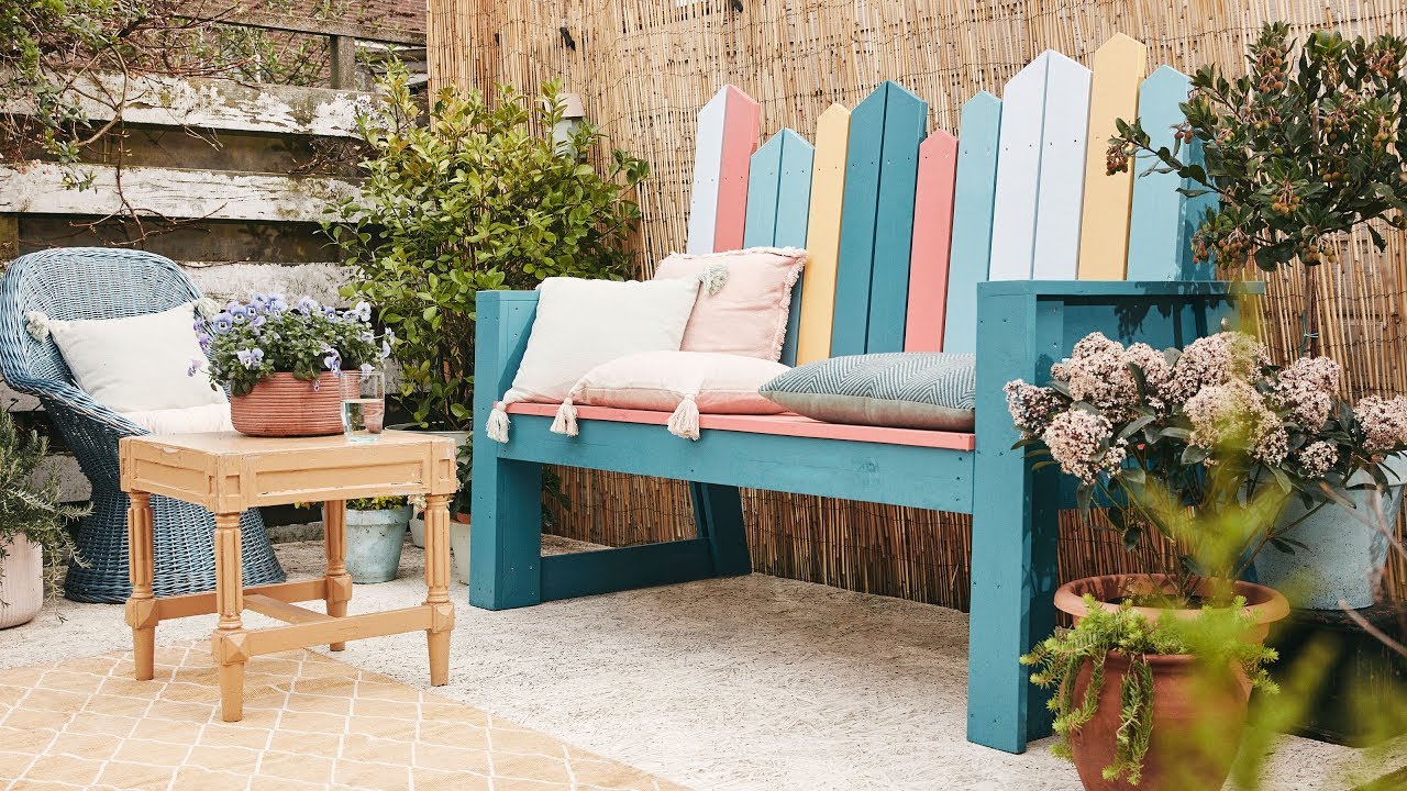 Projekt-Tutorial: Bunte Gartenbank zum selber bauen