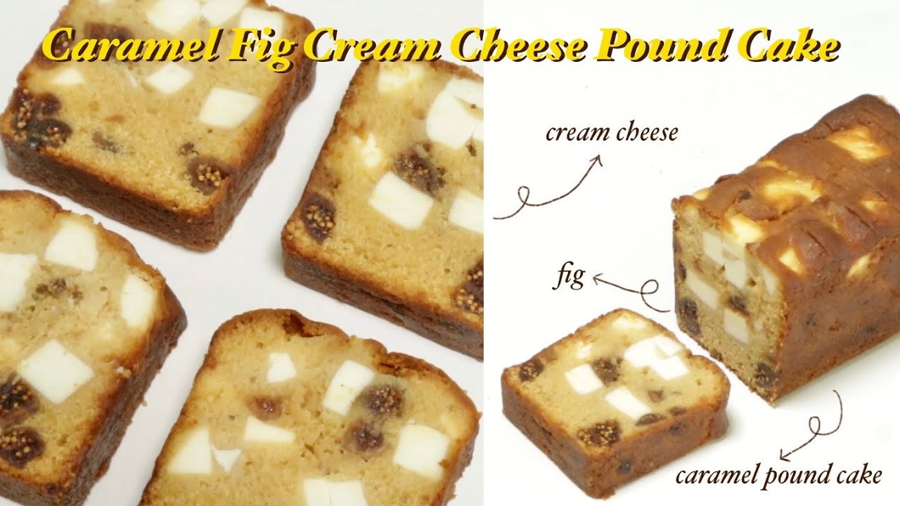 (SUB)단면이 예쁜 카라멜 무화과 크림치즈 파운드 케이크 만들기 Caramel Fig Cream Cheese Pound Cake ::JMT 레시피