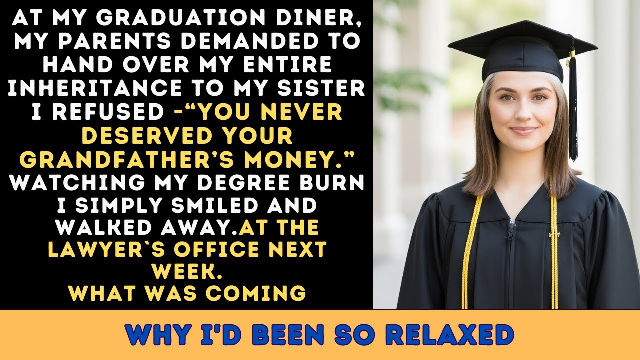 At My Graduation Diner, My Parents Demanded To Hand Over  Entire Inheritance To My Sister I Refused.