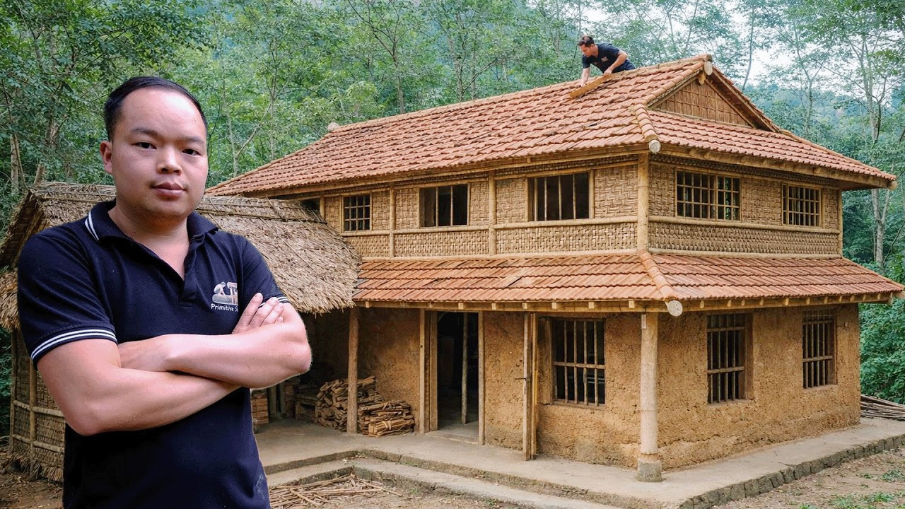 Upgrading My Log Cabin: Installing a Strong Plank Roof | Primitive Skills Build