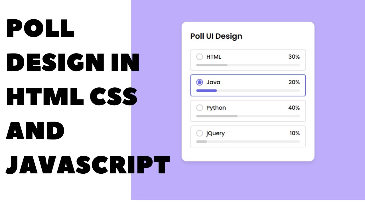 Designing Interactive Polls: HTML, CSS, and JavaScript Tutorial | Source code