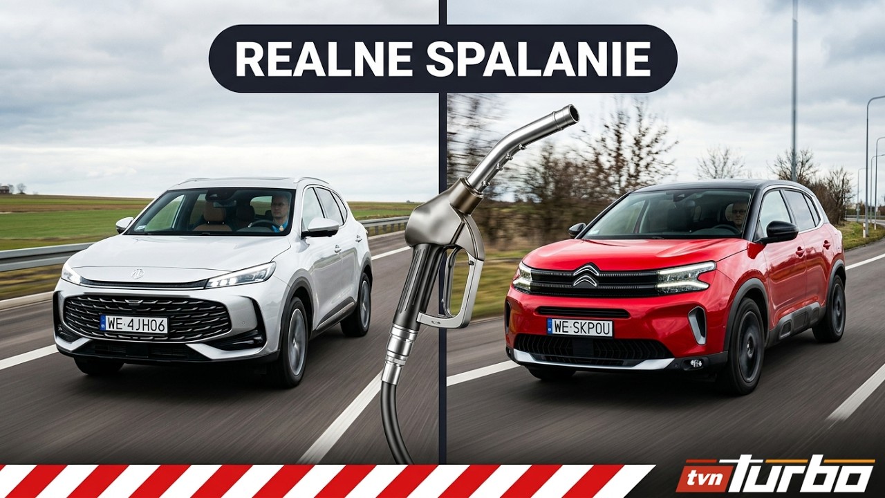 Sprawdziliśmy REALNE SPALANIE MG HS Hybrid+ i Citroena C5 Aircross! I Moto Kombat