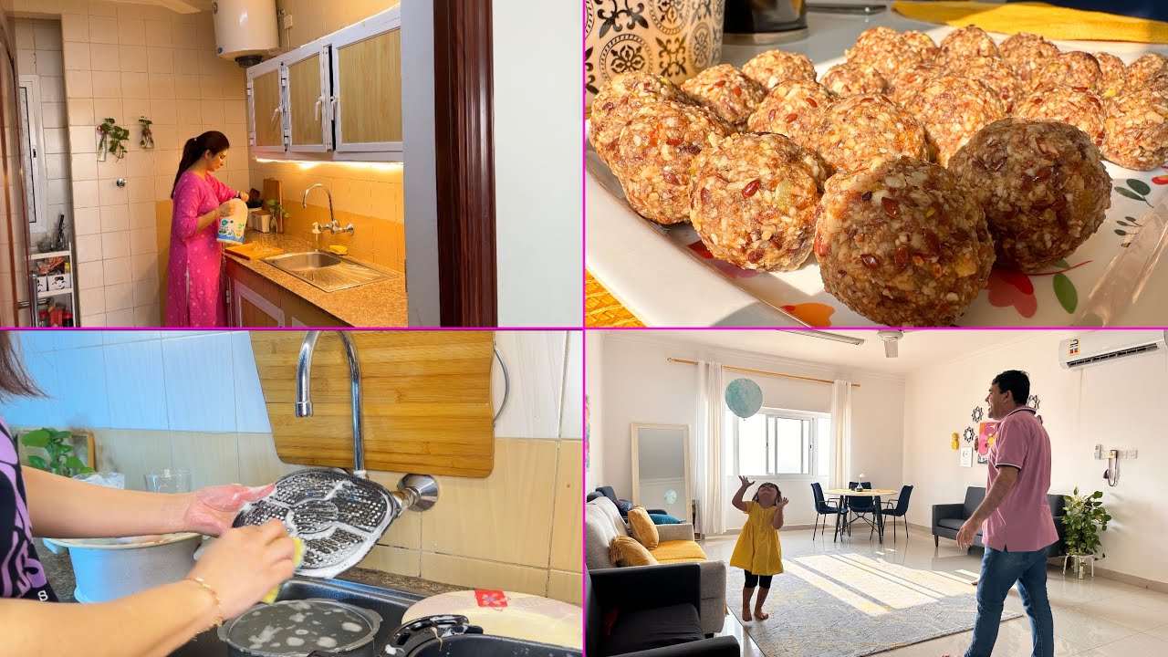 Spending Time with Family with Healthy COOKING🍁Healthy Dry Fruits Laddu ~ Biotin Laddu
