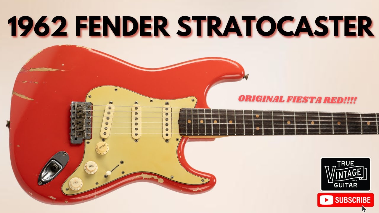 Uncirculated Pre-CBS Custom Color Strat: 1962 Fender Stratocaster Fiesta Red!
