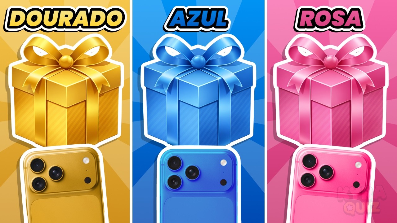🎁 ESCOLHA SEU PRESENTE | Dourado, Azul ou Rosa 💛💙🩷 #kyraquiz