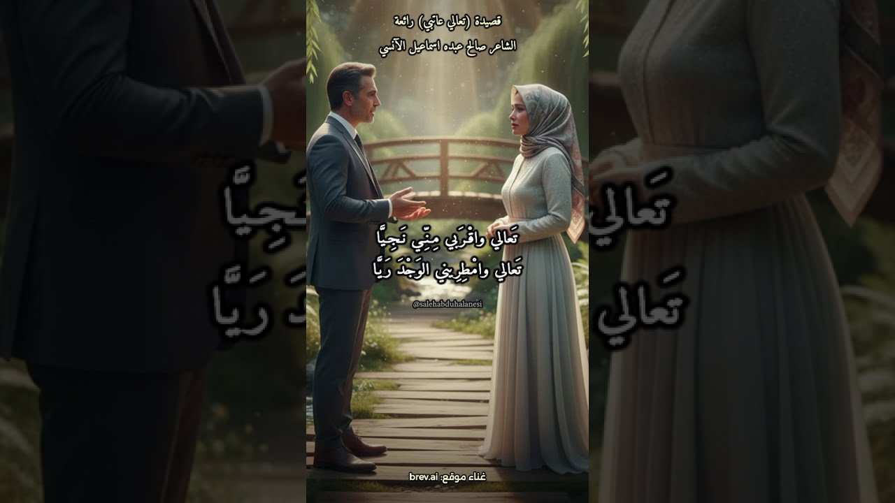أغنية (تعالي عاتبي)، كلمات الشاعر: صالح عبده اسماعيل الآنسي، غناء موقع: brev.ai