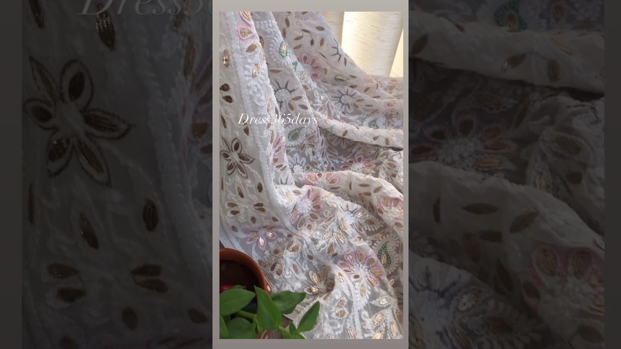Hand Embroidered Dupatta || Chikankari Dupattas || Dress365days