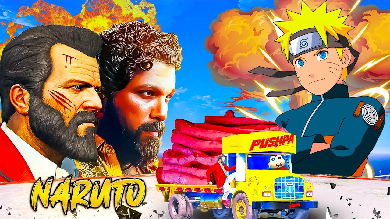 Rampage & Shinchan🤣& NARUTO🔥 Helping PUSHPA🔥 Part-2  In GTA5 Full Fun #gta5 #rampageboy #bommalu