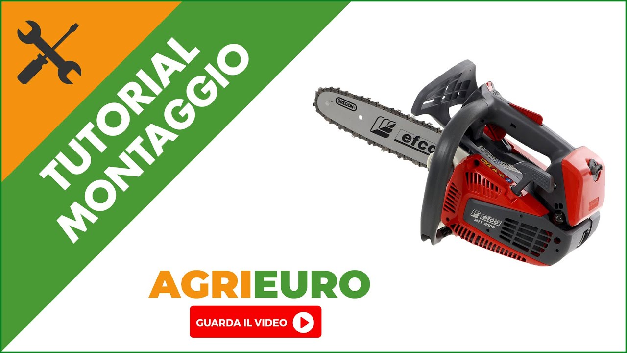 Motosega professionale Efco MTT 2500: montaggio completo della maneggevole motosega a scoppio.