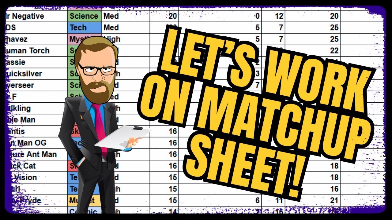 Let's Fill Up The Matchup Sheet! Marvel Contest Of Champions!