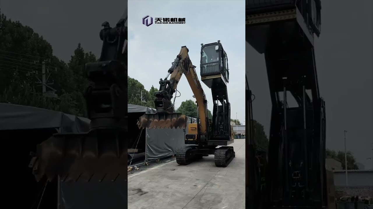 Elevating Cab Excavator with 2.5m lifting cabin #excavator #retrofit #elevating #cabin #cab #system