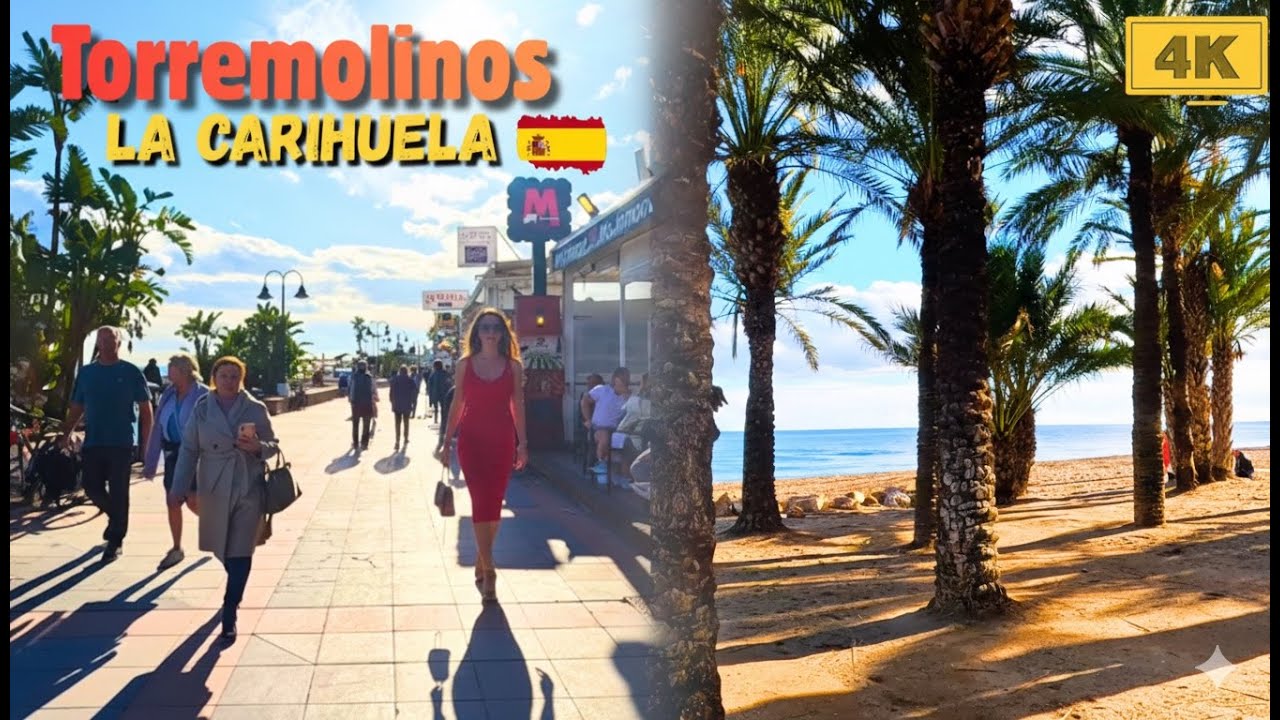 Torremolinos Beach Spain 🇪🇸 La Carihuela Promenade | Relax 4K Walking Tour | Malaga 2026