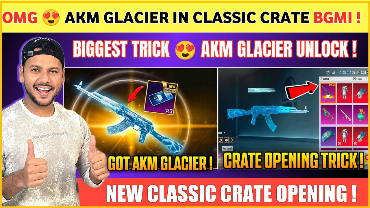 FINALLY 🤩 AKM GLACIER UNLOCK | Akm Glacier Crate Opening | How to Get Akm Glacier Skin in Bgmi