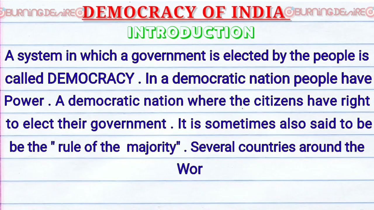 The Power of Democracy in India // Essay writing on Democracy of India