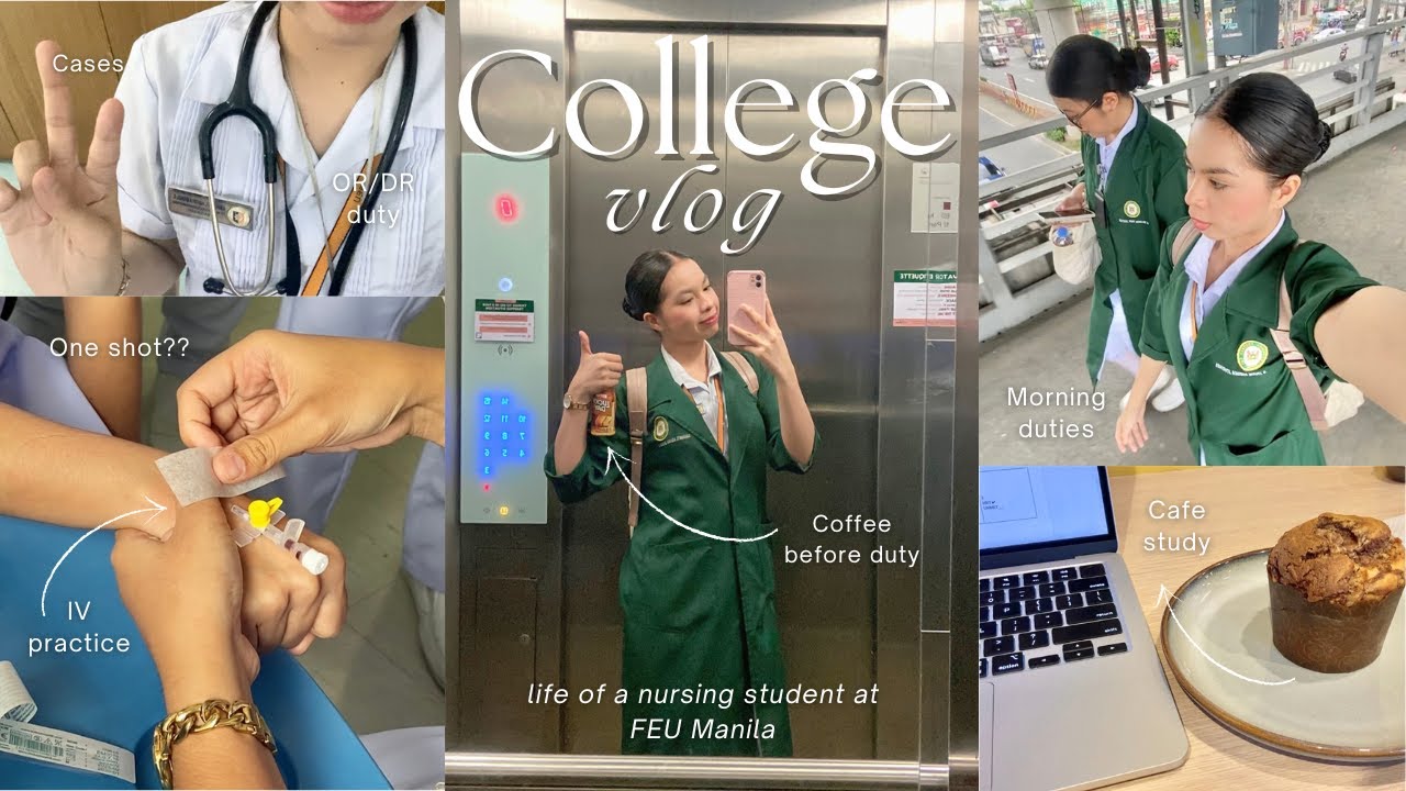UNI VLOG | Студенческая жизнь медсестры в FEU Manila | Занятия 📚 Учимся вместе, Cafe Vlog☕ Больни...
