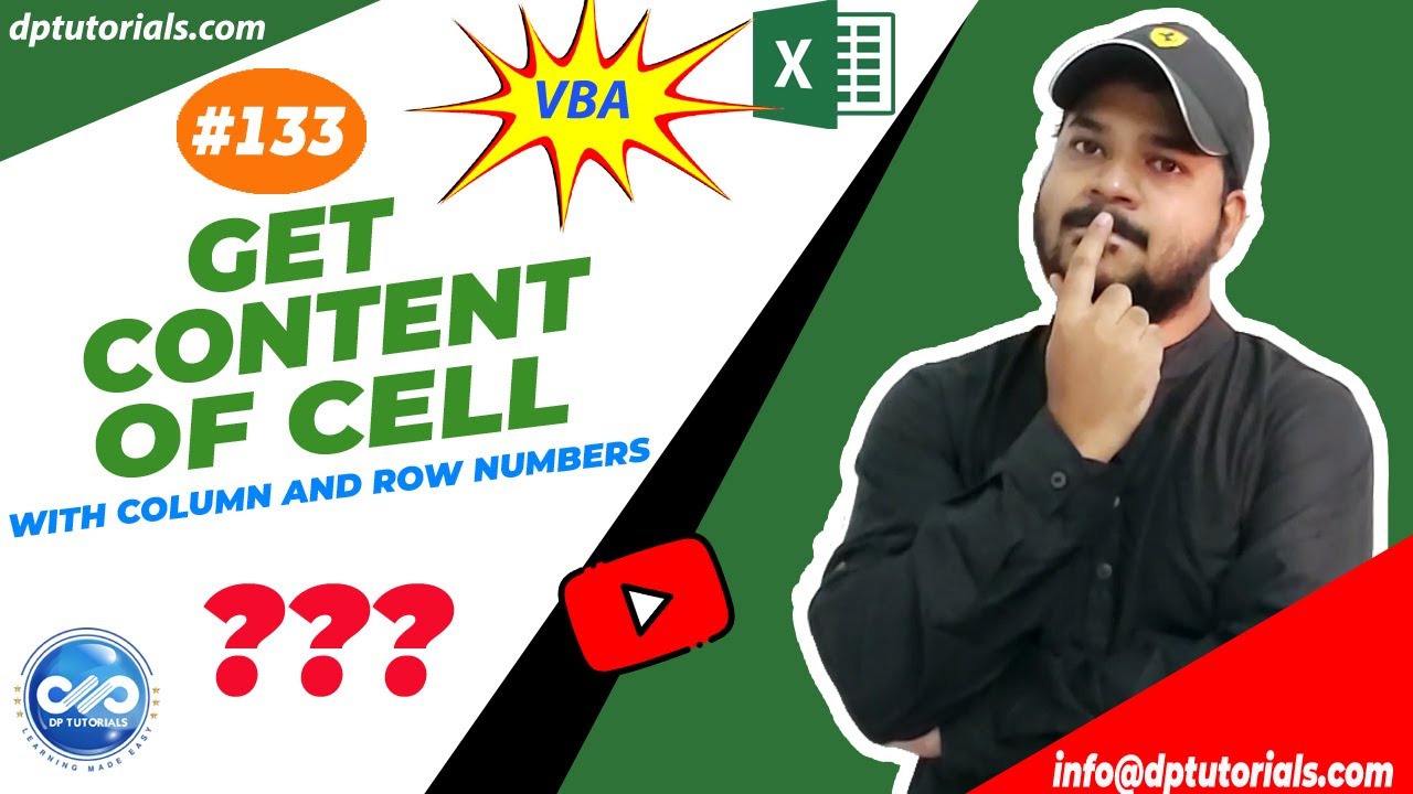 Get content of a cell with the row and column numbers | Excel Tricks | dptutorials